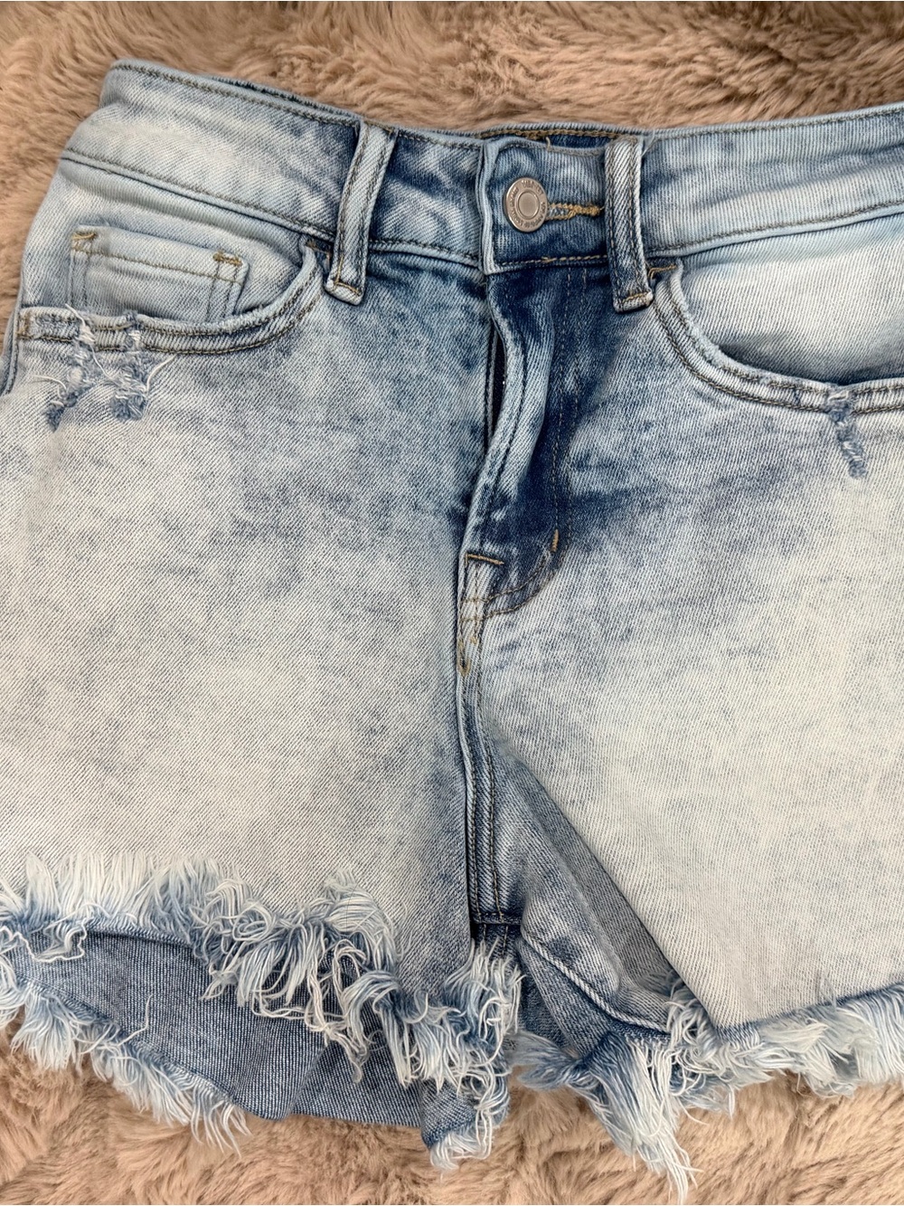 Light Blue Distressed Women’s Jean Shorts